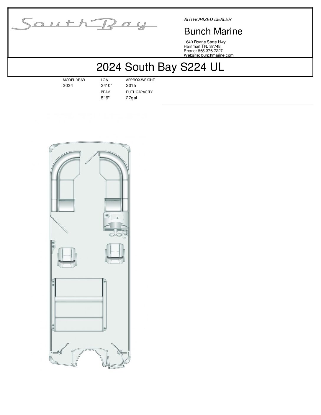 2024 South Bay S224 UL